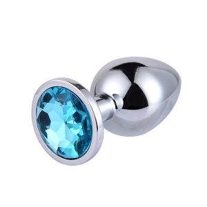 Plug anal metalico con joya de colores