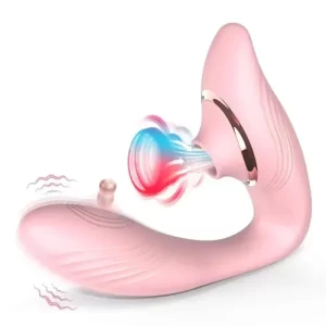 Succionador de Clitoris con Estimulador y Pulsador Becky PINK